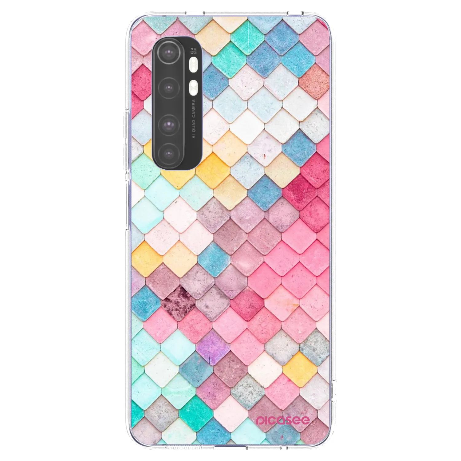 Picasee silikonowe przeźroczyste etui na Xiaomi Mi Note 10 Lite - Colorful roof