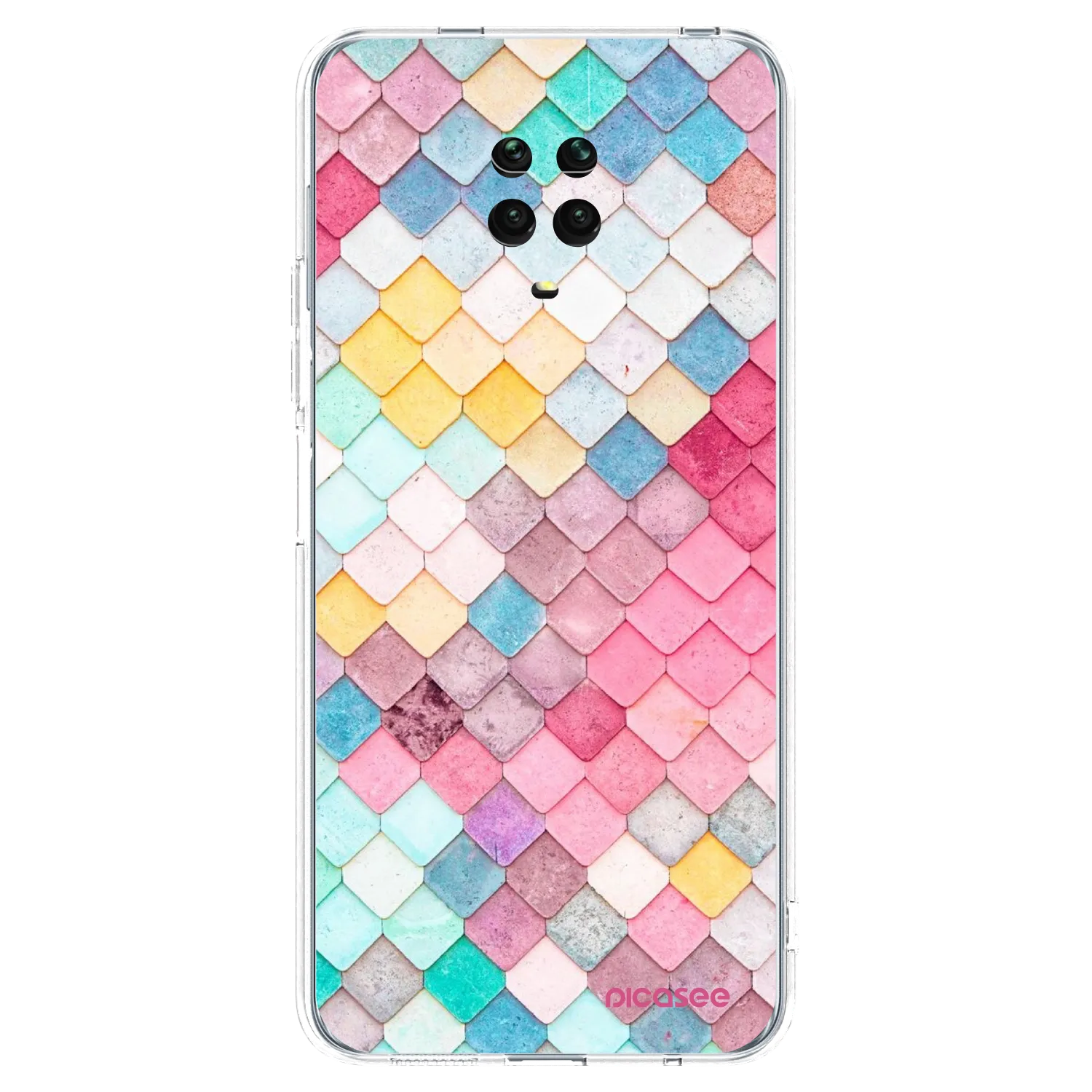 Picasee silikonowe przeźroczyste etui na Xiaomi Redmi Note 9S - Colorful roof