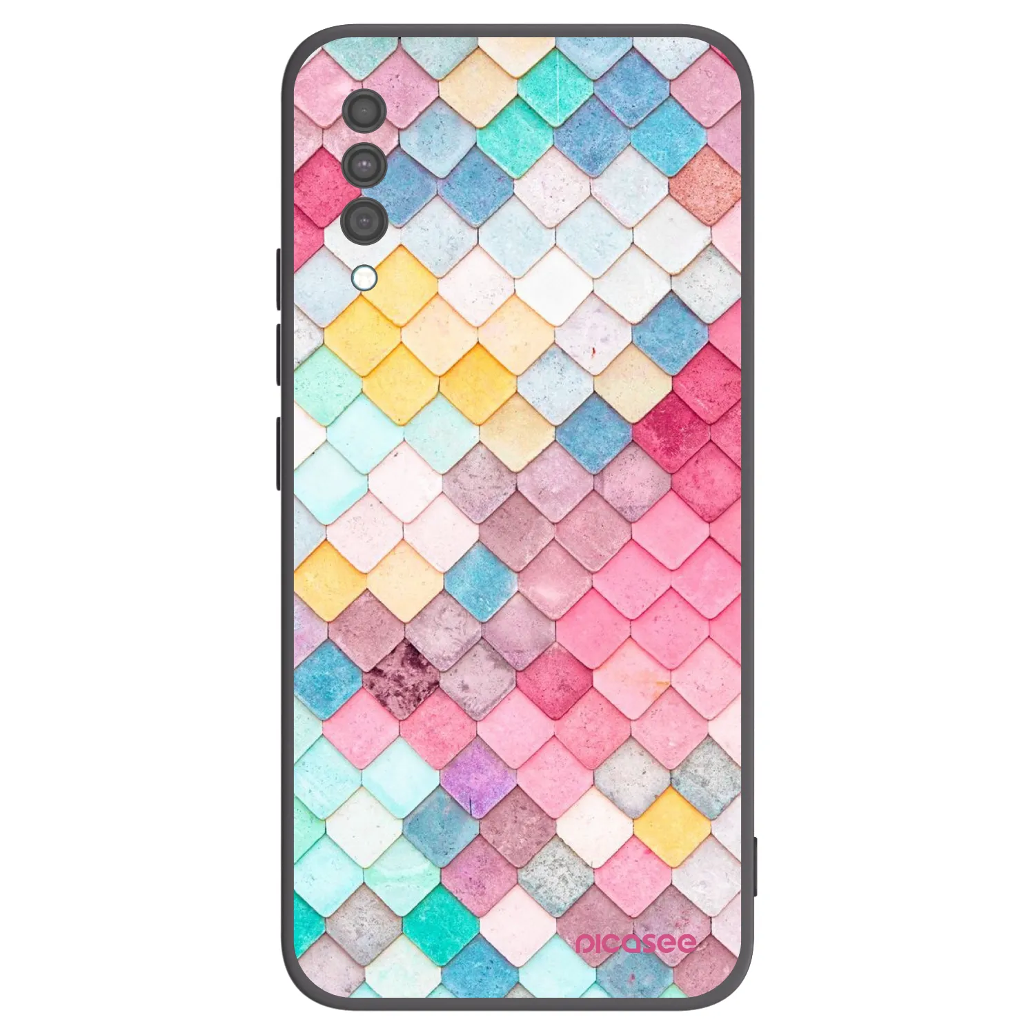 Picasee silikonowe czarne etui na Samsung Galaxy A30s A307F - Colorful roof
