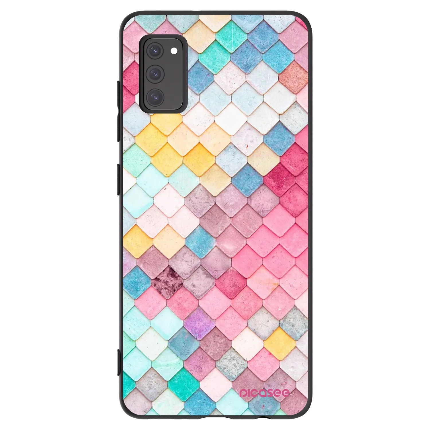Picasee silikonowe czarne etui na Samsung Galaxy A41 A415F - Colorful roof