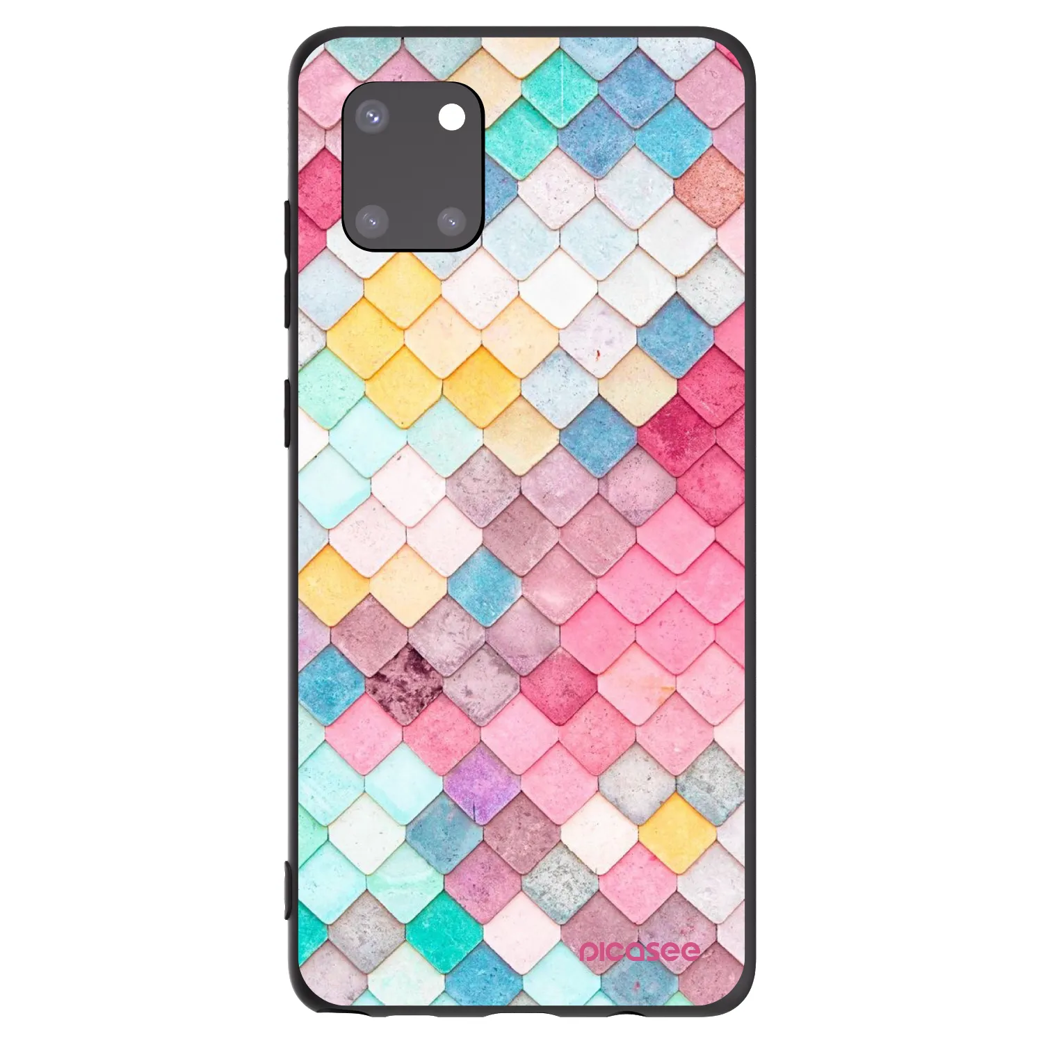 Picasee silikonowe czarne etui na Samsung Galaxy Note 10 Lite N770F - Colorful roof