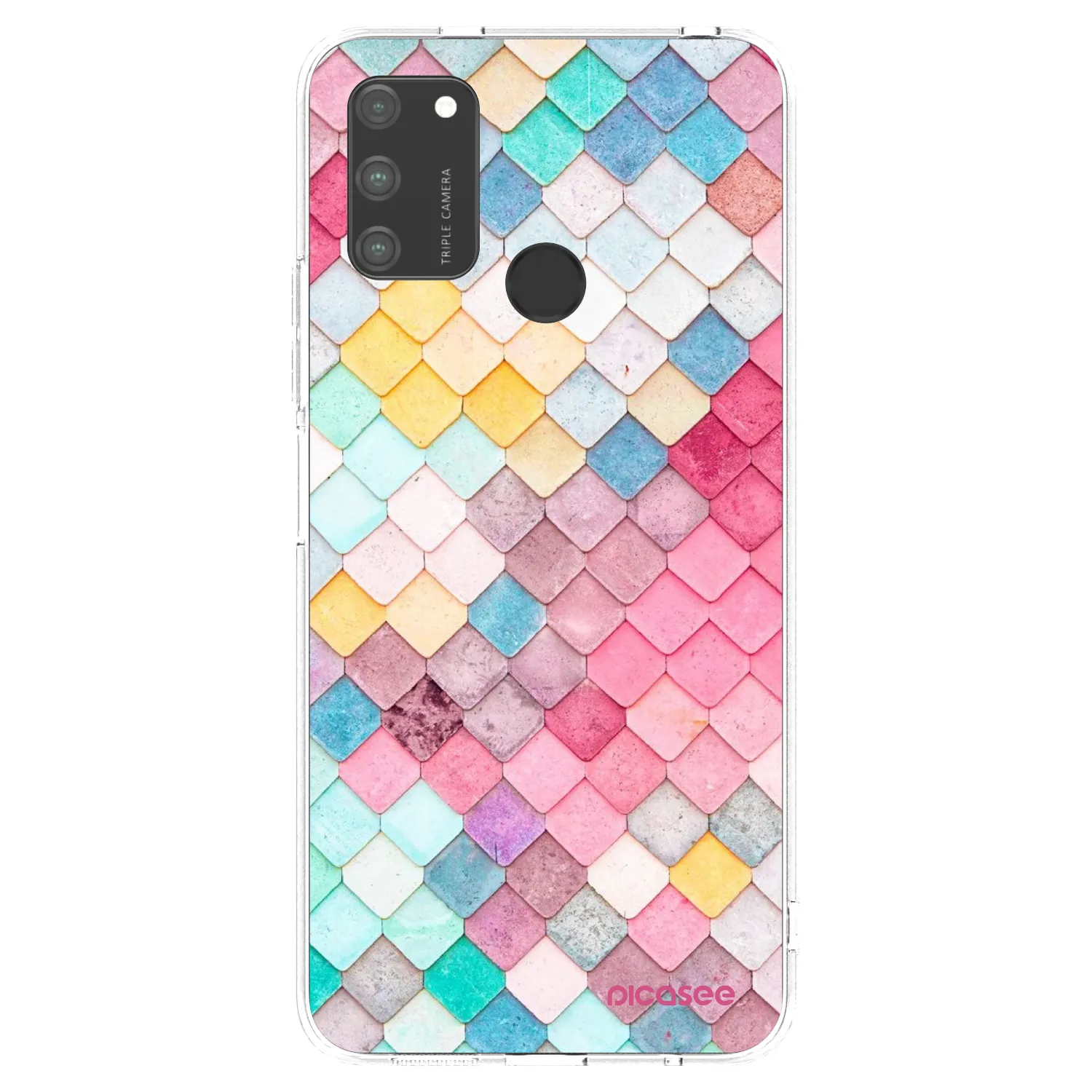 Picasee silikonowe przeźroczyste etui na Honor 9A - Colorful roof