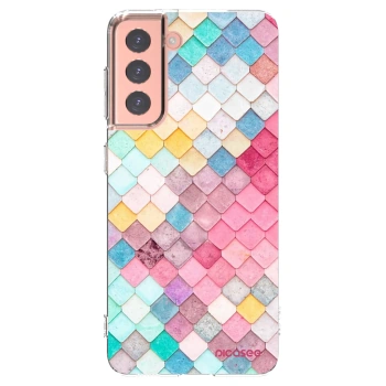 Picasee silikonowe przeźroczyste etui na Samsung Galaxy S21 5G G991B - Colorful roof