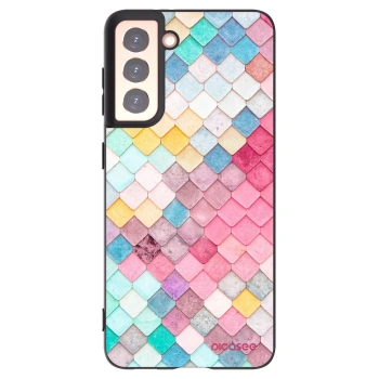Picasee silikonowe czarne etui na Samsung Galaxy S21 5G G991B - Colorful roof