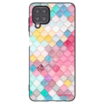 Picasee silikonowe czarne etui na Samsung Galaxy A12 A125F - Colorful roof