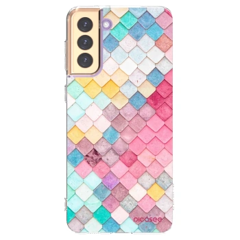 Picasee silikonowe przeźroczyste etui na Samsung Galaxy S21+ 5G G996F - Colorful roof