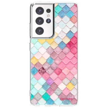 Picasee silikonowe przeźroczyste etui na Samsung Galaxy S21 Ultra 5G G998B - Colorful roof