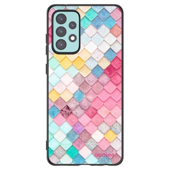 Picasee silikonowe czarne etui na Samsung Galaxy A72 A725F - Colorful roof