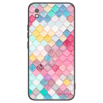 Picasee silikonowe czarne etui na Xiaomi Redmi 9AT - Colorful roof