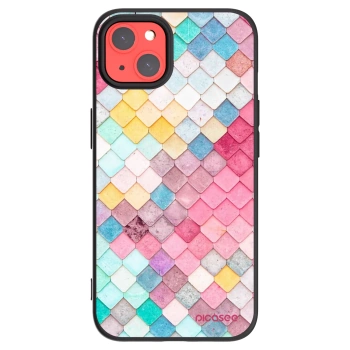 Picasee silikonowe czarne etui na Apple iPhone 13 - Colorful roof