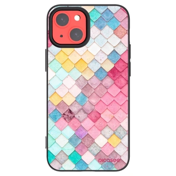 Picasee silikonowe czarne etui na Apple iPhone 13 mini - Colorful roof