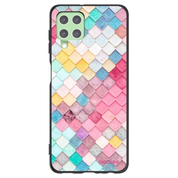 Picasee silikonowe czarne etui na Samsung Galaxy A22 A225F 4G - Colorful roof