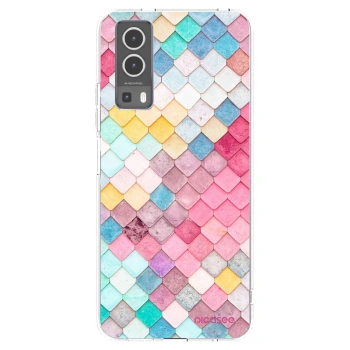Picasee silikonowe przeźroczyste etui na Vivo Y72 5G - Colorful roof