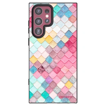 Picasee silikonowe czarne etui na Samsung Galaxy S22 Ultra 5G - Colorful roof