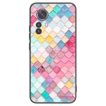 Picasee silikonowe czarne etui na Xiaomi 12 Pro - Colorful roof