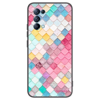 Picasee silikonowe czarne etui na OPPO Reno 5 5G - Colorful roof
