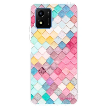 Picasee silikonowe przeźroczyste etui na Vivo Y01 - Colorful roof