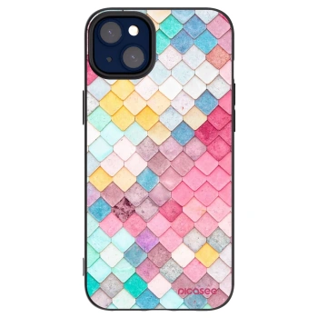 Picasee silikonowe czarne etui na Apple iPhone 14 Plus - Colorful roof