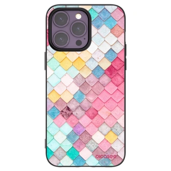 Picasee silikonowe czarne etui na Apple iPhone 14 Pro Max - Colorful roof