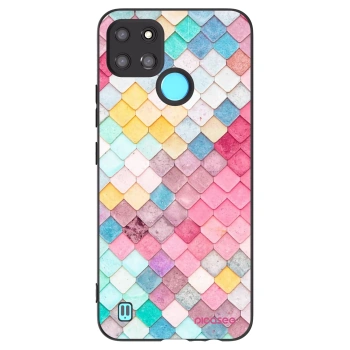 Picasee silikonowe czarne etui na Realme C21Y - Colorful roof