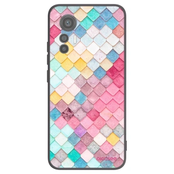 Picasee silikonowe czarne etui na Xiaomi 12 Lite - Colorful roof