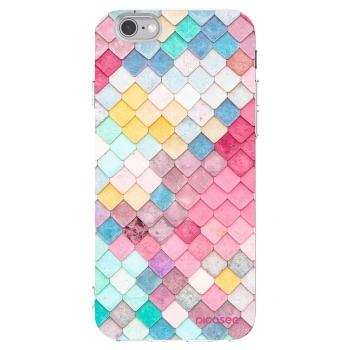 Picasee silikonowe przeźroczyste etui na Apple iPhone 6/6S - Colorful roof
