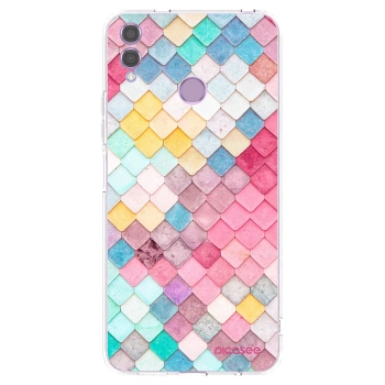 Picasee silikonowe przeźroczyste etui na Honor 8X - Colorful roof