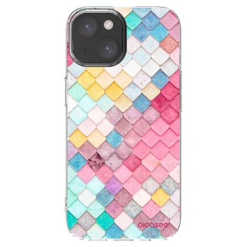 Picasee silikonowe przeźroczyste etui na Apple iPhone 15 - Colorful roof