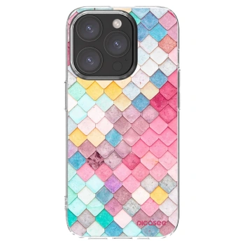 Picasee silikonowe przeźroczyste etui na Apple iPhone 15 Pro - Colorful roof
