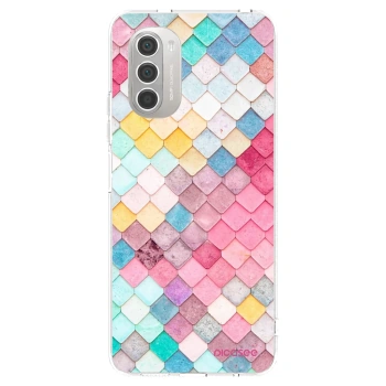 Picasee silikonowe przeźroczyste etui na Motorola Moto G51 - Colorful roof