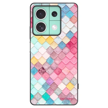 Picasee silikonowe czarne etui na Xiaomi Redmi Note 13 5G - Colorful roof