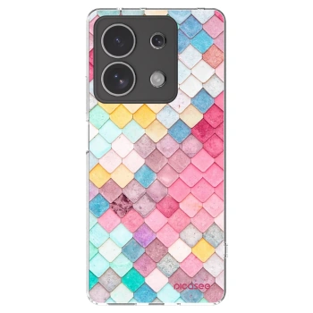 Picasee silikonowe przeźroczyste etui na Xiaomi Redmi Note 13 4G - Colorful roof