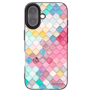 Picasee silikonowe czarne etui na Apple iPhone 16 - Colorful roof
