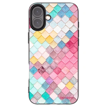 Picasee silikonowe czarne etui na Apple iPhone 16 Plus - Colorful roof