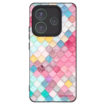 Picasee silikonowe czarne etui na Xiaomi Redmi Note 14 5G - Colorful roof