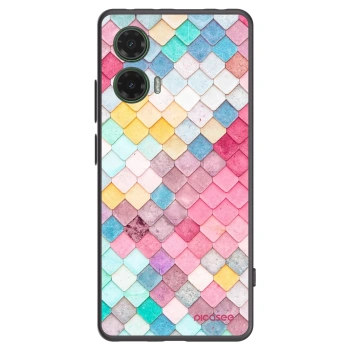 Picasee silikonowe czarne etui na Motorola Moto G35 5G - Colorful roof