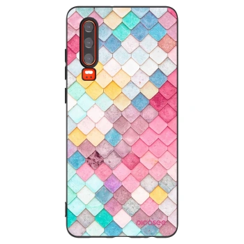 Picasee silikonowe czarne etui na Huawei P30 - Colorful roof