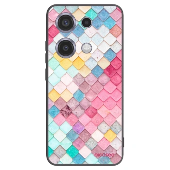 Picasee silikonowe czarne etui na Xiaomi Redmi Note 14S - Colorful roof