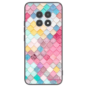 Picasee silikonowe czarne etui na Realme 12X - Colorful roof