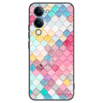 Picasee silikonowe czarne etui na Vivo Y29s 5G - Colorful roof
