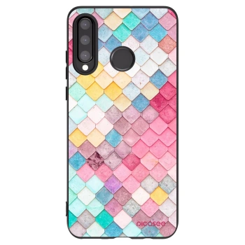 Picasee silikonowe czarne etui na Huawei P30 Lite - Colorful roof