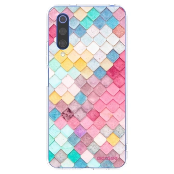 Picasee silikonowe przeźroczyste etui na Xiaomi Mi 9 SE - Colorful roof
