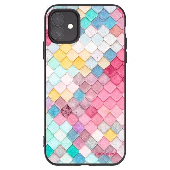 Picasee silikonowe czarne etui na Apple iPhone 11 - Colorful roof