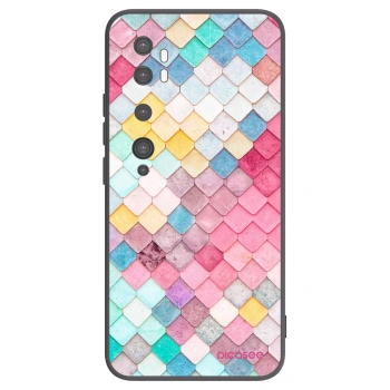 Picasee silikonowe czarne etui na Xiaomi Mi Note 10 (Pro) - Colorful roof