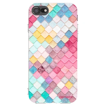 Picasee silikonowe przeźroczyste etui na Apple iPhone SE 2020 - Colorful roof
