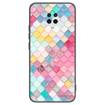 Picasee silikonowe czarne etui na Xiaomi Redmi Note 9 Pro - Colorful roof