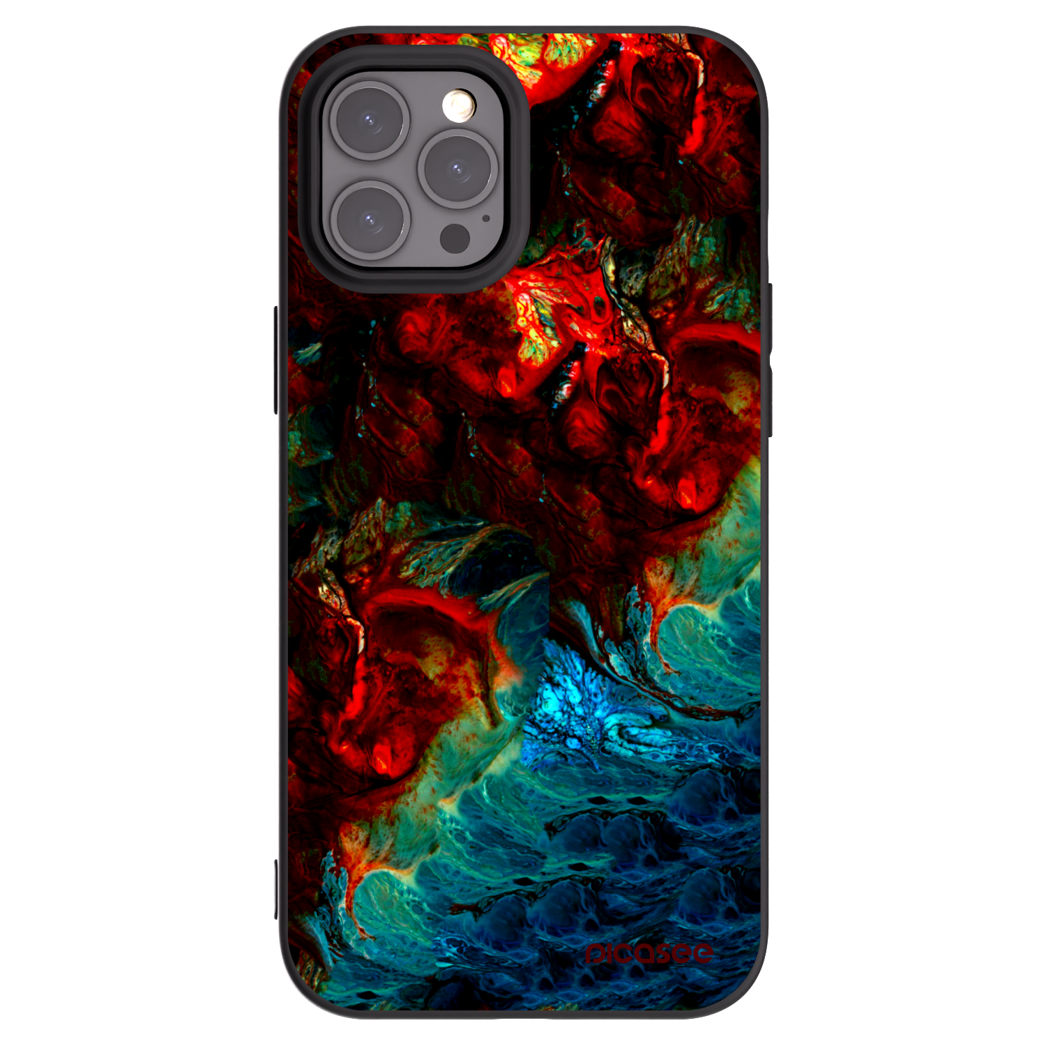 Picasee silikonowe czarne etui na Apple iPhone 12 Pro Max - Universe