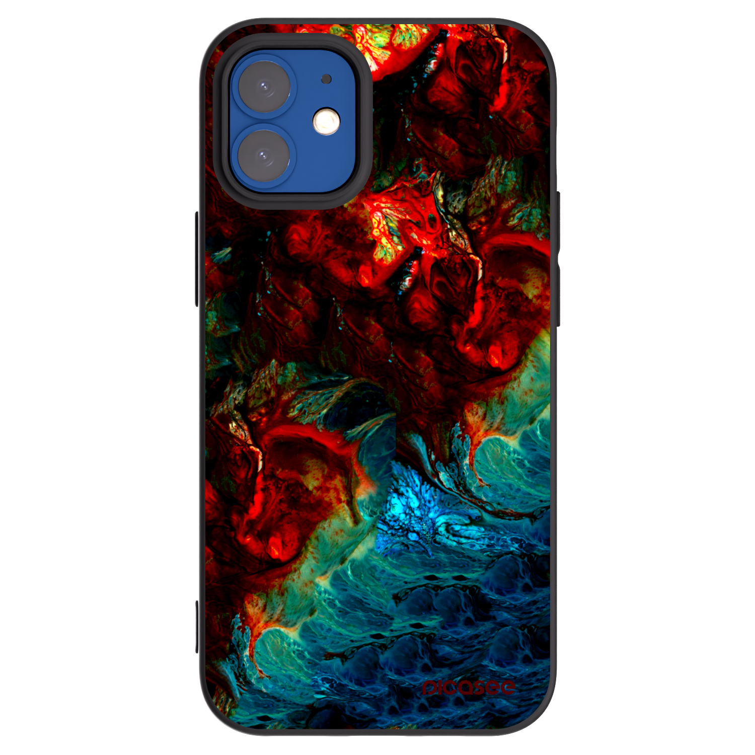 Picasee silikonowe czarne etui na Apple iPhone 12 mini - Universe