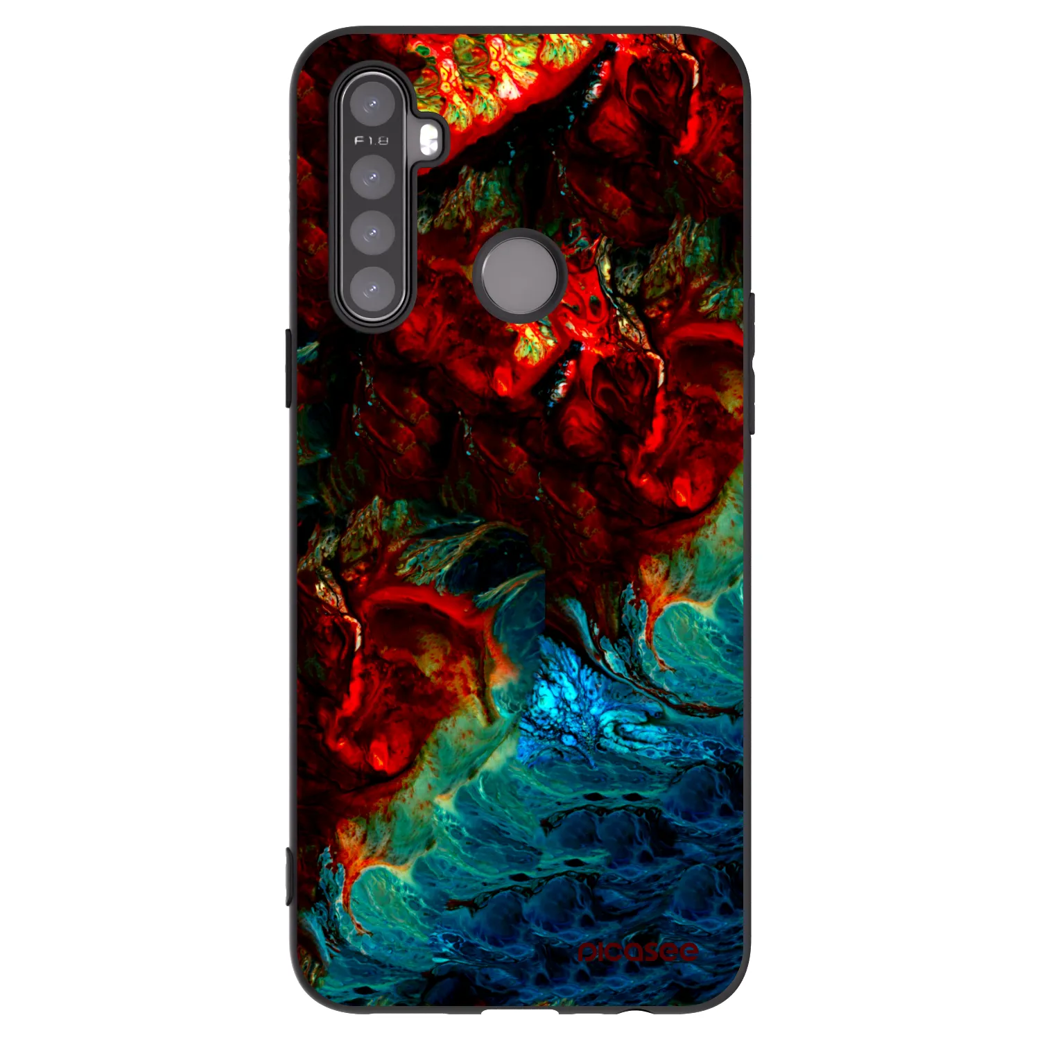 Picasee silikonowe czarne etui na Realme 5 - Universe