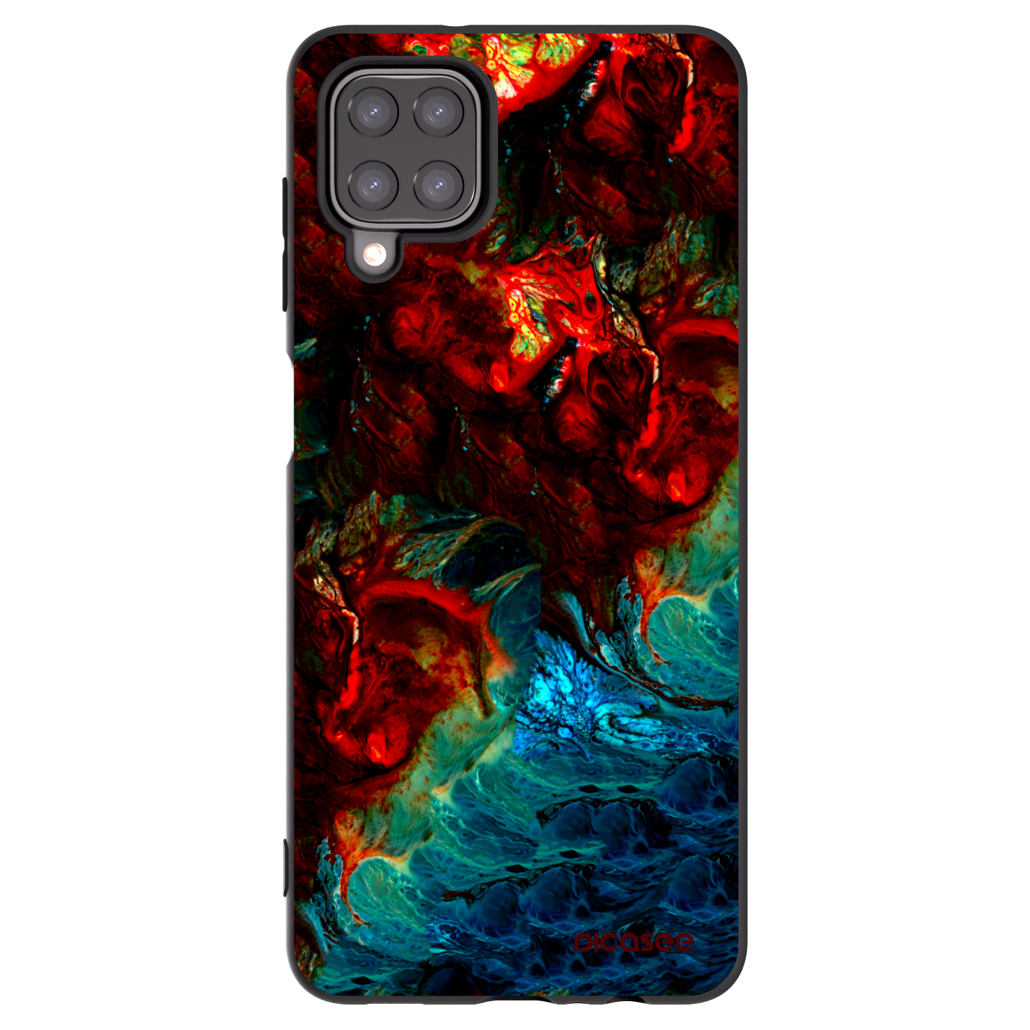 Picasee silikonowe czarne etui na Samsung Galaxy A12 A125F - Universe